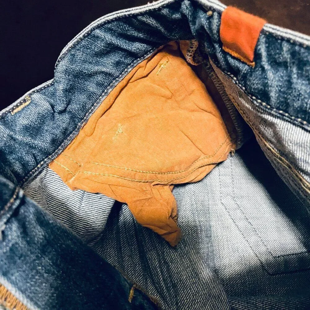 NEW Vintage Blue Blu Jeanius 26 Bootcut asymetrical back pocket flap medium wash